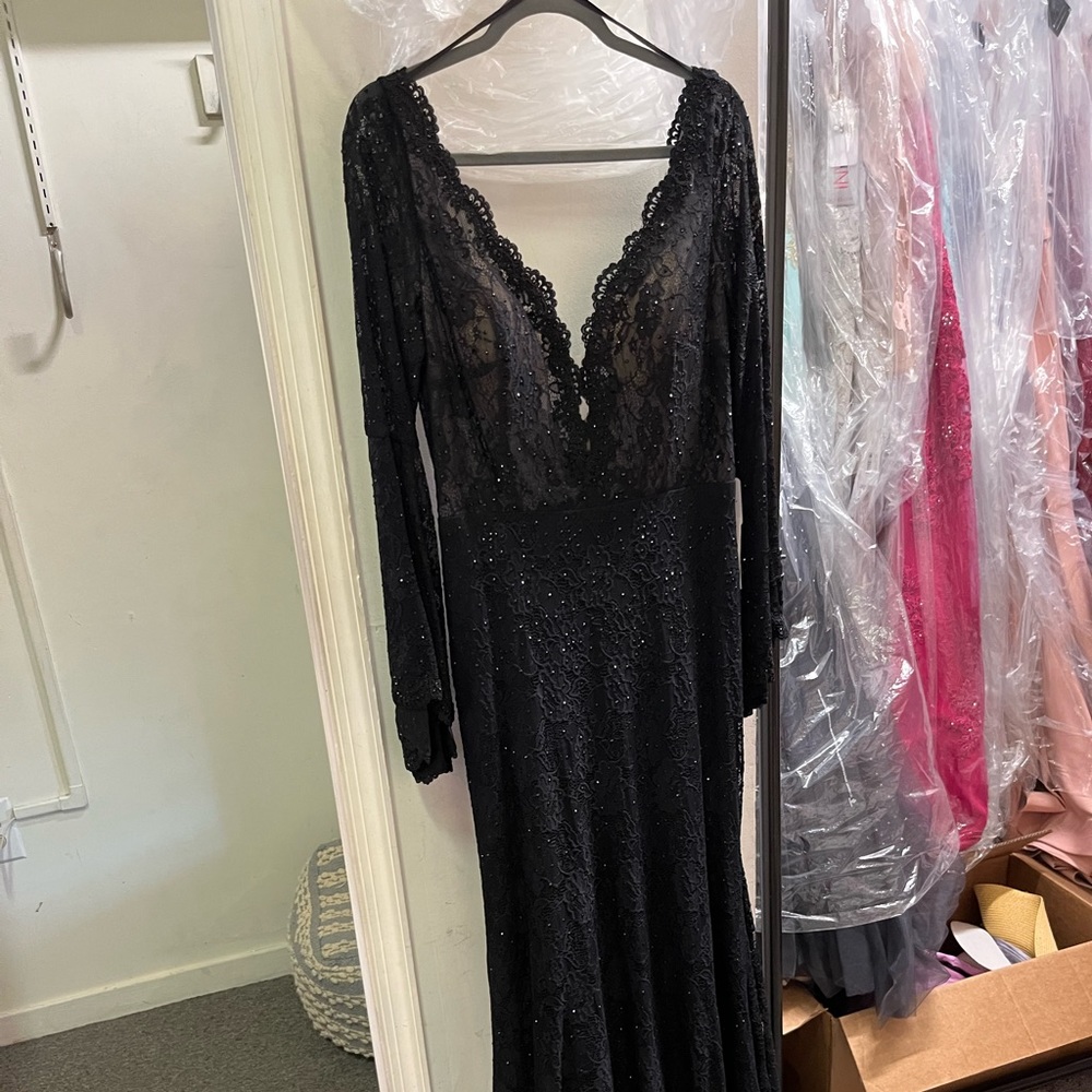 Black long sleeve gown